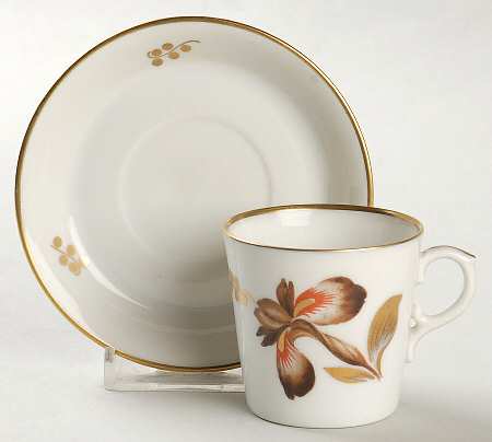Brown Iris Flat Demitasse Cup & Saucer Set