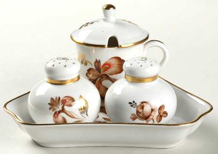 Brown Iris Condiment Set