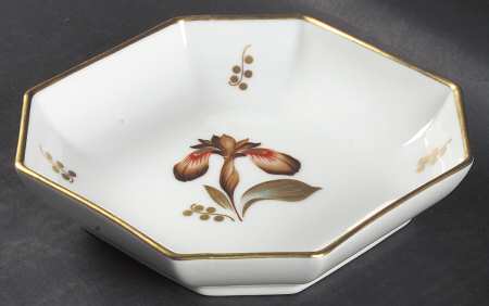 Brown Iris Octagonal Dish