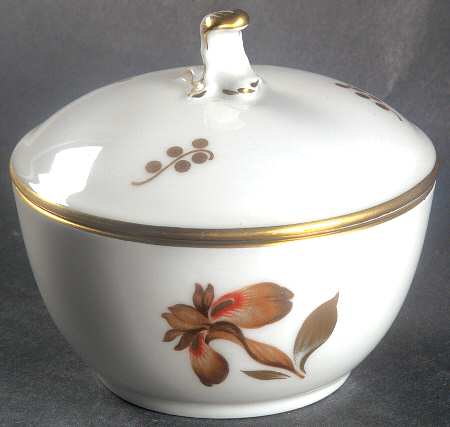 Brown Iris Sugar Bowl & Lid