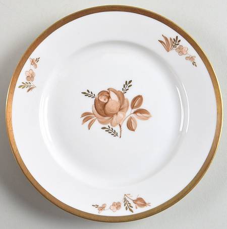 Brown Rose Bread & Butter Plate
