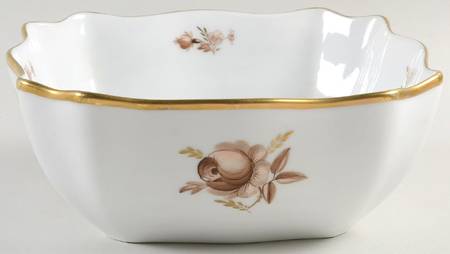 Brown Rose 8" Square Vegetable Bowl