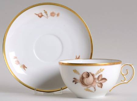 Brown Rose Oversized Cup & Saucer Set