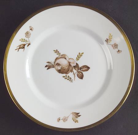 Brown Rose Bread & Butter Plate