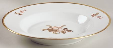 Brown Rose Rim Soup Bowl