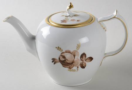 Brown Rose Mini Teapot & Lid