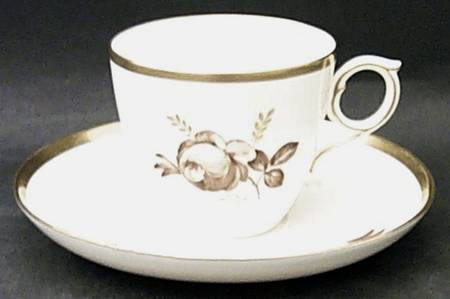 Brown Rose Flat Cup & Saucer Set