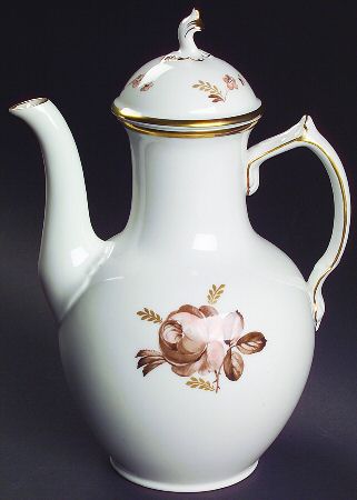 Brown Rose Coffee Pot & Lid