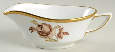 Brown Rose Individual Gravy Boat No Underplate