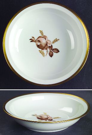 Brown Rose Rim Fruit/Dessert (Sauce) Bowl