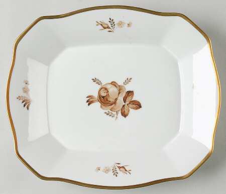 Brown Rose Square Cake Plate