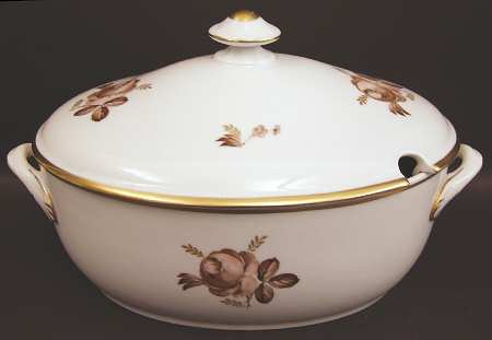 Brown Rose Tureen &  Lid
