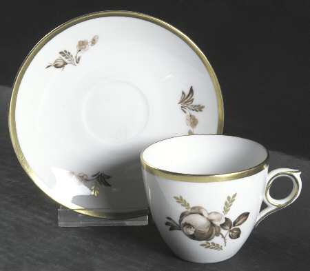 Brown Rose Flat Cup & Saucer Set