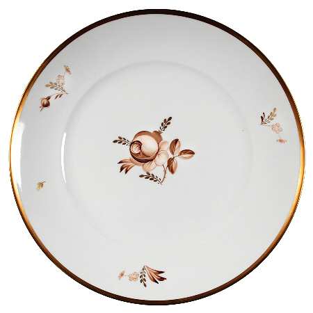 Brown Rose Dinner Plate