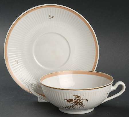 Clarissa Footed Cream Soup Bowl & Saucer Set