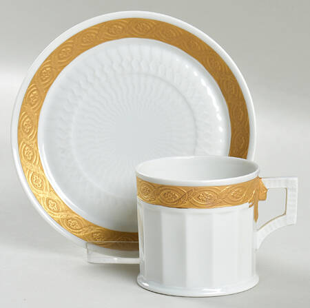 Fan Service Gold Flat Demitasse Cup & Saucer Set