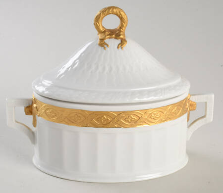 Fan Service Gold Sugar Bowl & Lid