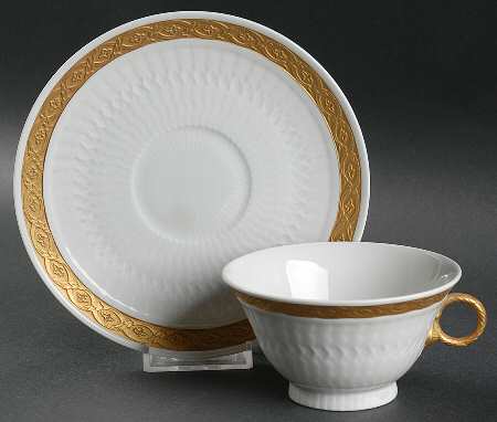 Fan Service Gold Footed Cup & Saucer Set