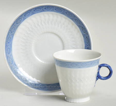 Fan Service Blue Footed Demitasse Cup & Saucer Set