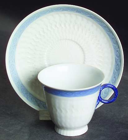 Fan Service Blue Footed Demitasse Cup & Saucer Set