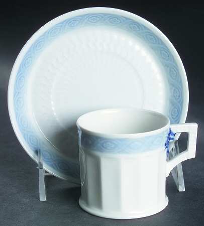 Fan Service Blue Flat Demitasse Cup & Saucer Set