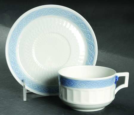 Fan Service Blue Flat Cup & Saucer Set