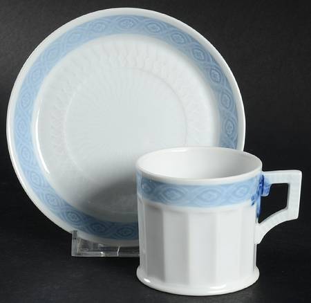 Fan Service Blue Flat Demitasse Cup & Saucer Set
