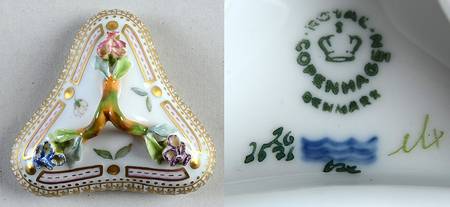 Flora Danica (1961 To Current) Lid for Triangular Custard Cup-No Decal