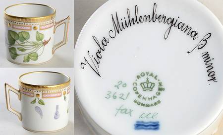 Flora Danica (1961 To Current) Flat Demitasse Cup-Viola Muhlenbergiana B