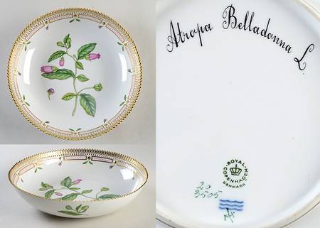 Flora Danica (1961 To Current) 10" Salad Serving Bowl-Atropa Belladonna L.