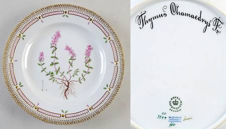 Flora Danica (1961 To Current) Dinner Plate-Thymus Chamaedrys Fr.