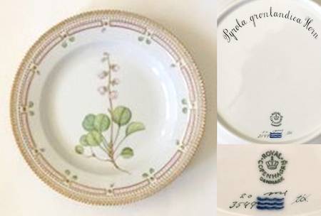 Flora Danica (1961 To Current) Dinner Plate-Pyrola groenlandiea Horn.