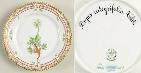 Flora Danica (1961 To Current) Bread & Butter Plate-Dryas integrifolia Vahl