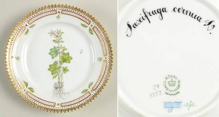Flora Danica (1961 To Current) Bread & Butter Plate-Saxifraga Cernua L.