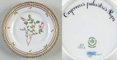 Flora Danica (1961 To Current) Bread & Butter Plate-Cxycoccus palustris Ruyr