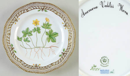Flora Danica (1961 To Current) 9" Pierced Luncheon Plate/Fruit Std-Anemone Vahlii