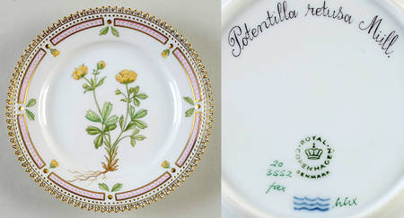 Flora Danica (1961 To Current) Bread & Butter Plate-Potentilla retusa Miill