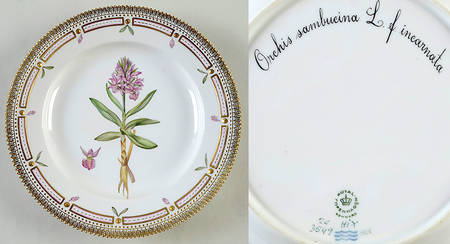 Flora Danica (1961 To Current) Dinner Plate-Orchis sambucina L y incarnata