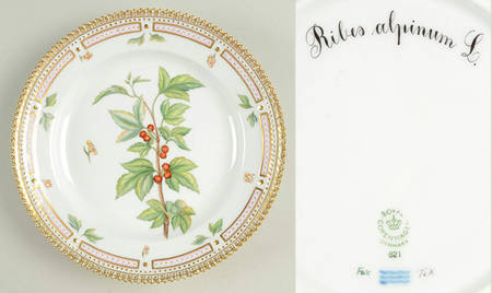 Flora Danica (1961 To Current) Salad Plate-Ribes alpinua L.