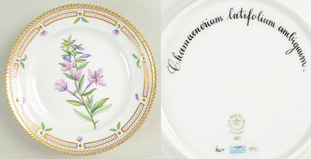 Flora Danica (1961 To Current) Salad Plate-Chamaenerium latifolium ambiguu