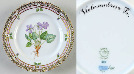 Flora Danica (1961 To Current) Bread & Butter Plate-Viola umbrosa Fr.