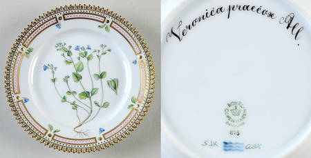 Flora Danica (1961 To Current) Bread & Butter Plate-Veronica praecose All