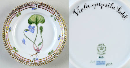Flora Danica (1961 To Current) Bread & Butter Plate-Viola epipsila Redd