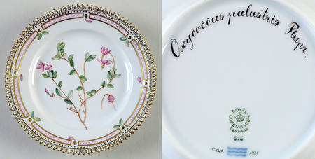 Flora Danica (1961 To Current) Bread & Butter Plate-Oxycoccus palustris Plu