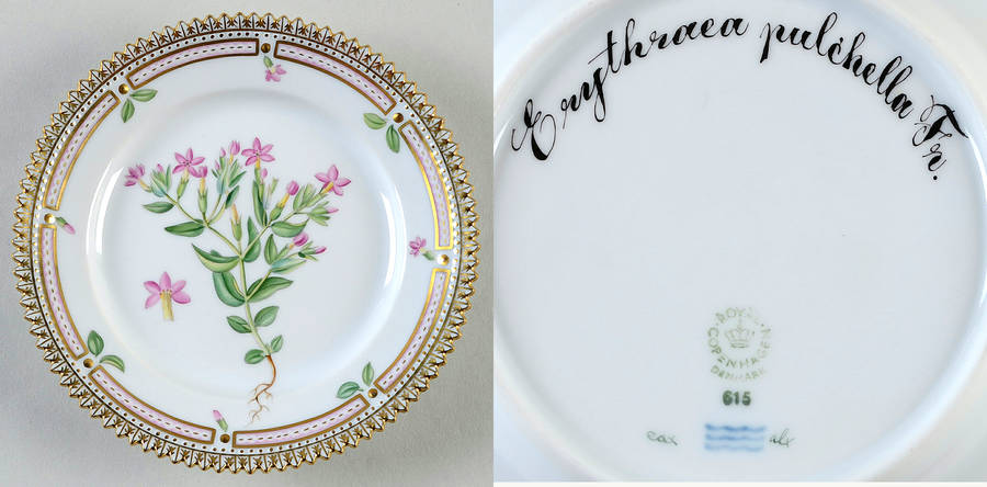 Flora Danica (1961 To Current) Bread & Butter Plate-Erythraea pulchella Fr