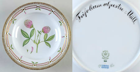 Flora Danica (1961 To Current) Rim Soup Bowl-Trifolium alpestre Mull