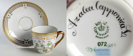 Flora Danica (1961 To Current) Flat Cup & Saucer Set-Azalea lapponica L.