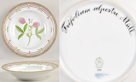 Flora Danica (1961 To Current) Rim Soup Bowl-Trifolium alpestre Mull
