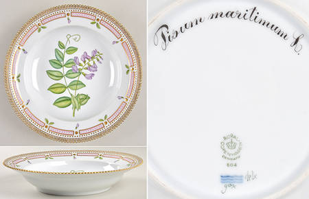 Flora Danica (1961 To Current) Rim Soup Bowl-Pisum maritiman L