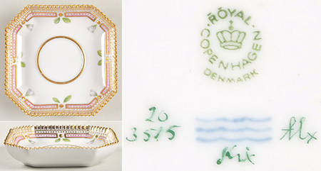 Flora Danica (1961 To Current) Saucer for 3514 Round Custard & Lid-No Decal